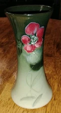 Antique Weller American Art Pottery 8.5" Slip Floral Decorated Vase