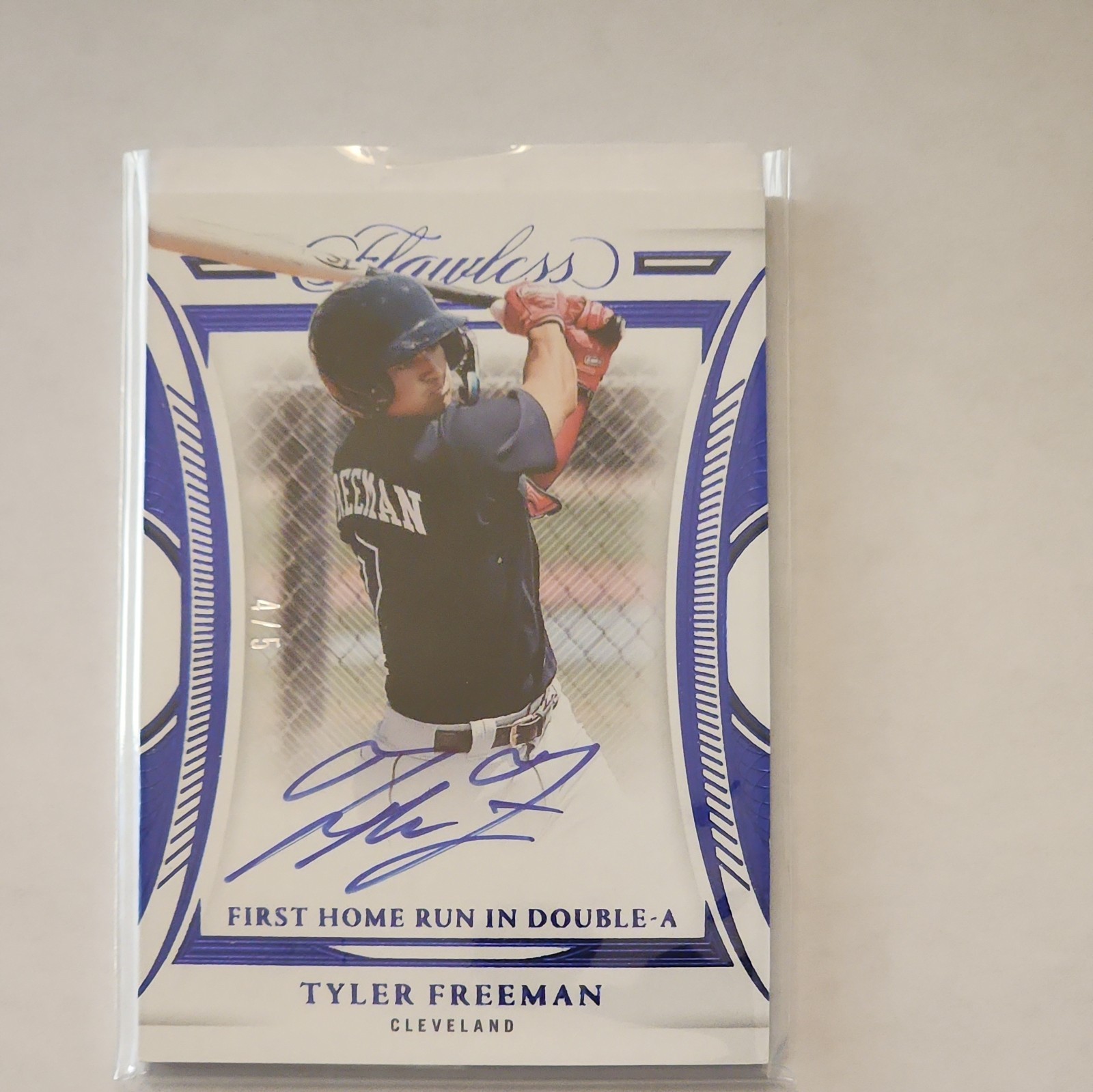 Tyler Freeman 2022 Panini Flawless Sapphire Auto 4/5 Flawless Achievements FA-TF