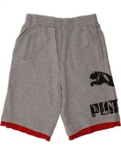 Puma Jungen Grafik Sport Shorts 10-11 Jahre grau Baumwolle CD06