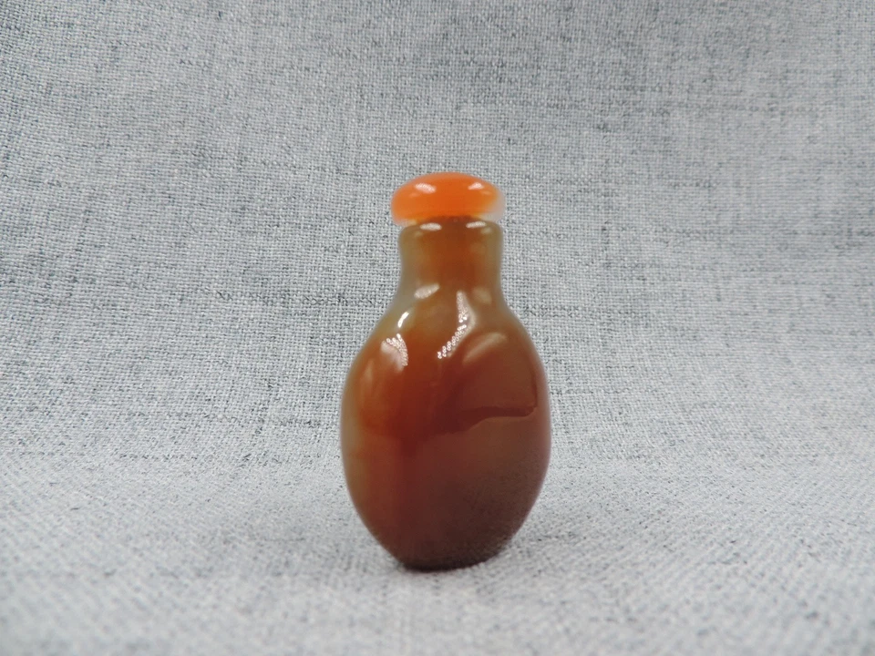 Botella de tabaco china exquisita tallada a mano de ágata natural SDS Foto 3 de 4