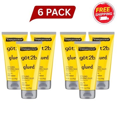 Got2b Glued Styling Spiking Hair Gel, 6 oz PACK OF 6