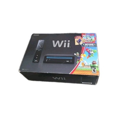 Nintendo Wii Black Console Bundle ~ Super Mario Bros Wii no Remote