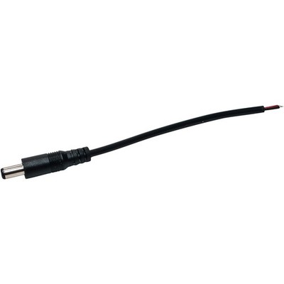 DC Power Pigtail Male Barrel Plug 6-inch Wire Cable 5.5mm x 2.1mm