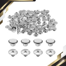 50 Set M5 x 4mm Chicago Screw Metal Stud Screw Rivets for Leather Silver
