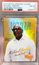 MICHAEL JORDAN 2023 UD METAL 98' RETRO PRECIOUS METAL GEMS GOLD #d/50 PSA PMG