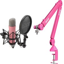 Rode NT1 Signature Series Condenser Microphone with Boom Arm - Pink