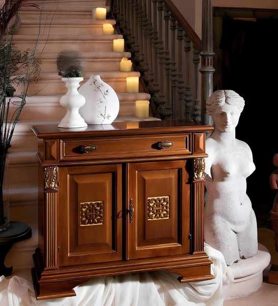 Klassischer Wandschrank Anrichte Holz Buffet Vitrine Luxus Schrank MöBel Set Neu-image