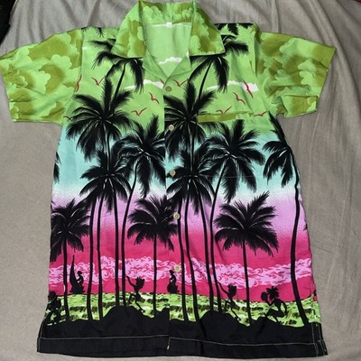 Funky Casual Hawaiian Shirt  Front Pocket Button Down Sz xs