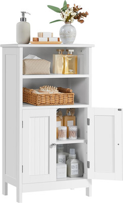 Yaheetech Badschrank Küchenschrank Mit Doppeltür & Einstellbarem Regal Badkommod