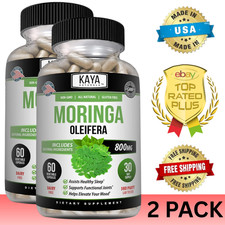  2 Pack Pure Moringa Oleifera 60ct Superfood Antioxidant Greens Supplement