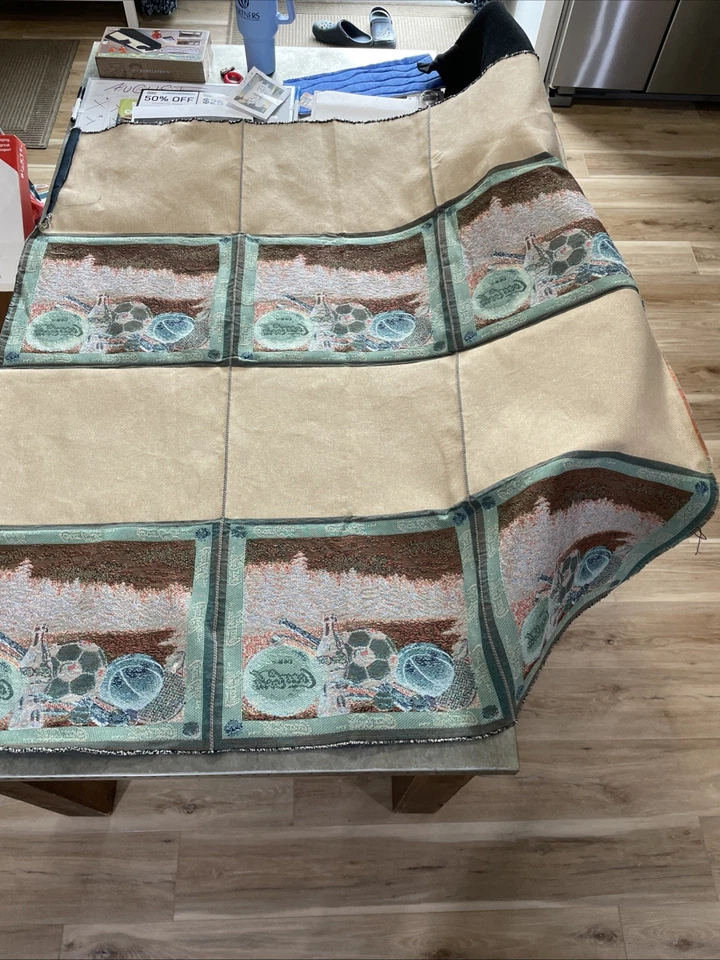 Tela de tapiz Coca Cola 27” X 52” tejida 6 paneles para mantel de almohada deportes Foto 4 de 4