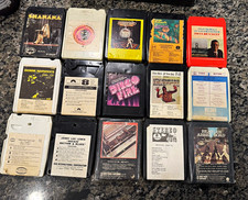 Vintage 8-Track Tape Lot/Storage Carry Case for 15 / 8-Track Cassette Adapter