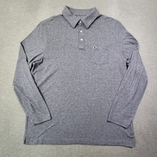 Vineyard Vines Polo Shirt Mens Large Blue Striped Edgartown Pima Stretch