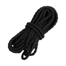 Leather Cord, 5.47 Yards 4mm Dia PU Braiding Thread String for DIY, Black