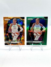 A'ja Wilson 2024 Panini WNBA Prizm Orange Cracked Ice & Green Prizm #86 Aces (2)