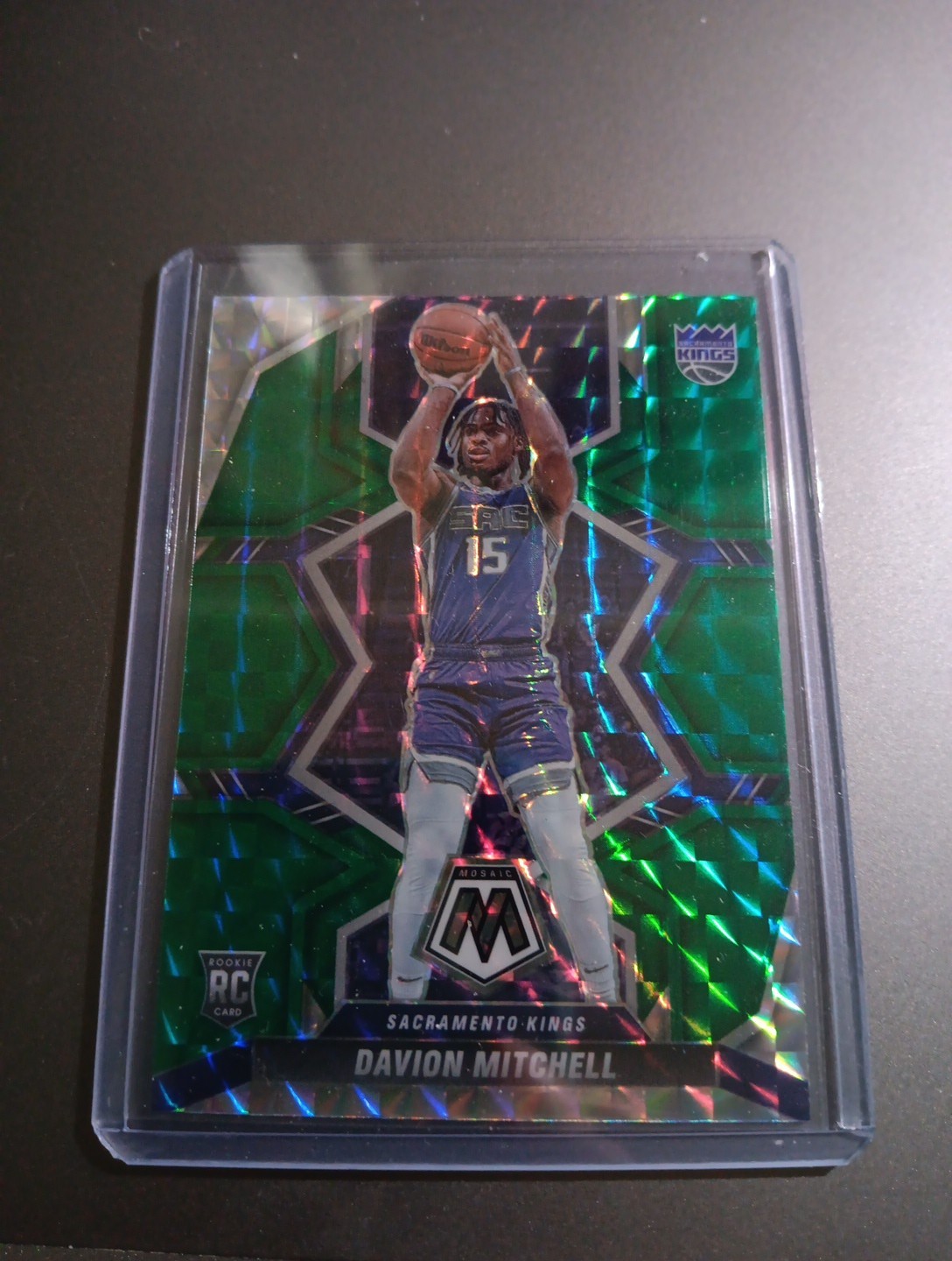 2021-22 Panini Mosaic - Rookies Davion Mitchell #208 Green Mosaic Prizm (RC)