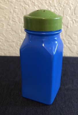 Vintage Blue Gemco Pantry Pops Shaker with Green Lid