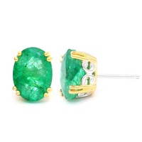 Cavill Ohrringe Damen Smaragd 6,35Ct Ovalschliff 925 Silber Elegant