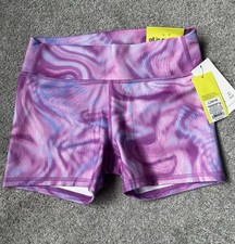 All In Motion Girls Mid-rise Core Tumble Shorts L 10/12 Purple Tie-Dye NWT