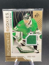 2018-19 UD SP GAME USED LANDON BOW RC JERSEY /499 AUTHENTIC ROOKIE #123 Stars