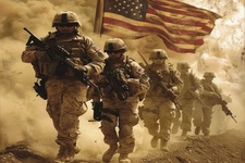 US MILITARY ARMY AIR FORCE SOLDIER STRETCHED CANVAS WALL ART READY TO HANG MC44