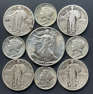 Lot of (9) U.S. Silver Coins Circulated