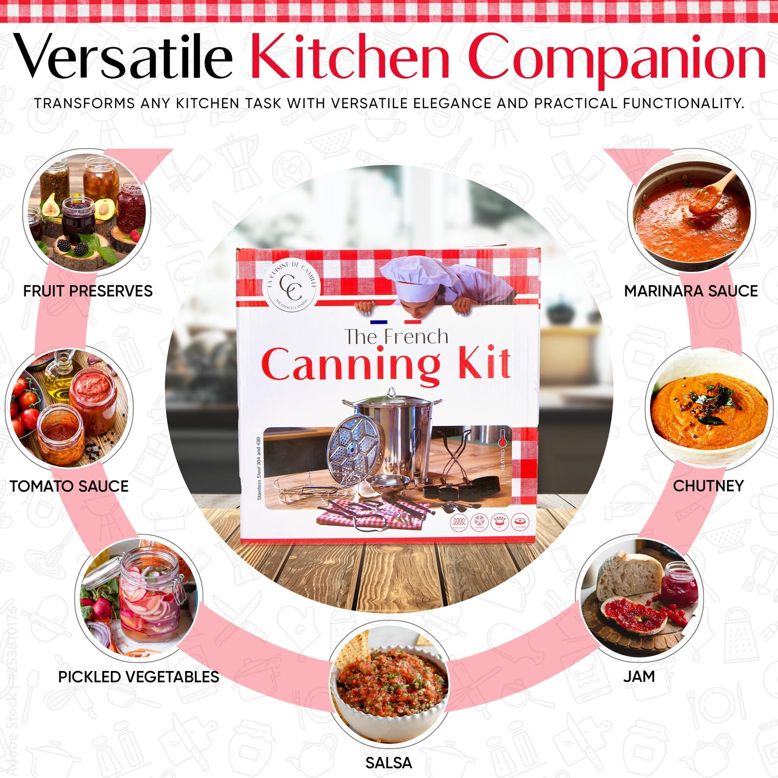 Canning pot with rack and lid - Water bath canner for canning - Complete prem...