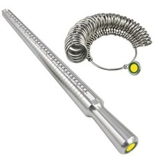 Metal Ring Size Gauges Set Measuring Ring With Mandrel Sizer Finger Sizing Ho