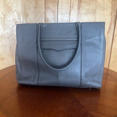 Rebecca Minkoff  Medium  Man Tote Hand Bag Dark Gray Genuine Leather