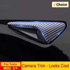2 x Turn Signal Camera Cover Matte Carbon Fiber for Tesla Model 3/Y 2024–2025