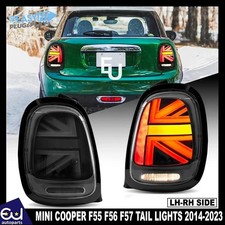 PAIR LED TAIL LIGHT FOR MINI COOPER F55 F56 F57 14-23 SMOKE UNION JACK REAR LAMP