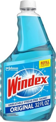 Windex Original Glass Cleaner, Refill Bottle, 32 fl oz Assorted Sizes Blue Scent