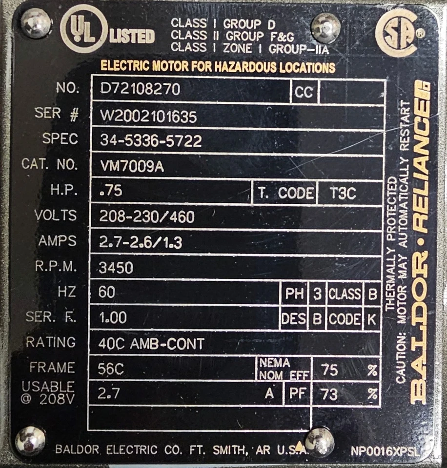Baldor motor D72108270 - Image 3 of 4