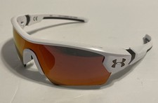 Under Armour Youth Sunglasses Menace White Gray Baseball Boys Girls Orange Lens