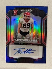TATE RATLEDGE Lions 2025 Prizm Draft Picks Football Blue Auto # 61/249