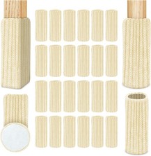 Stuhlsocken, 24 Stück Elastisch Möbelsocken Gestrickte, Filz Stuhlbeinkappen, D