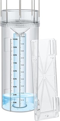 Rain Gauge Outdoor Tube,10''Capacity Easy-to-Read Large Rain and Snow Gauge  