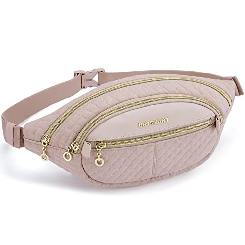 Fanny Packs for Women, Fashionable Waist Bag Belt Bag with Adjustable Pink