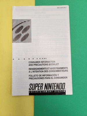 #ad Super Nintendo Consumer Information And Precautions Booklet SNS USA CAN 3 $10.39