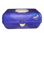 Caboodles Large 3 Tier Make Up Vanity Case Purple White Model 2620 USA Original