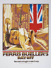 FERRIS BUELLER'S DAY OFF linocut art print movie poster AJ MASTHAY signed mondo