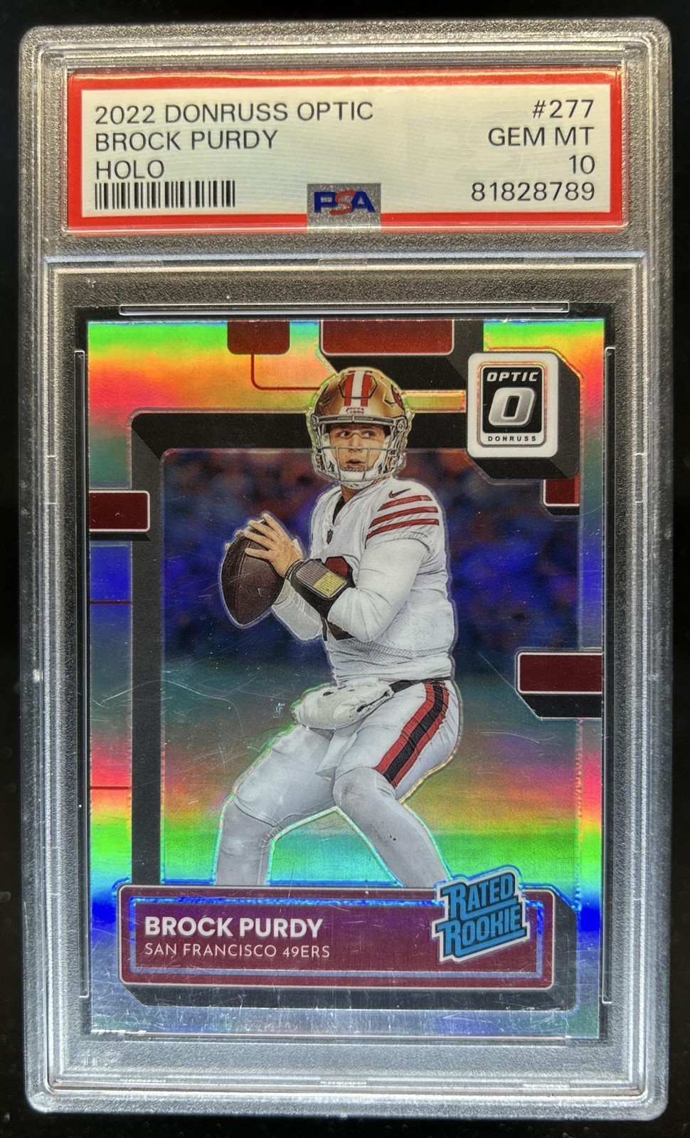 2022 Panini Donruss Optic Brock Purdy Holo RC Rated Rookie #277 49ers PSA 10