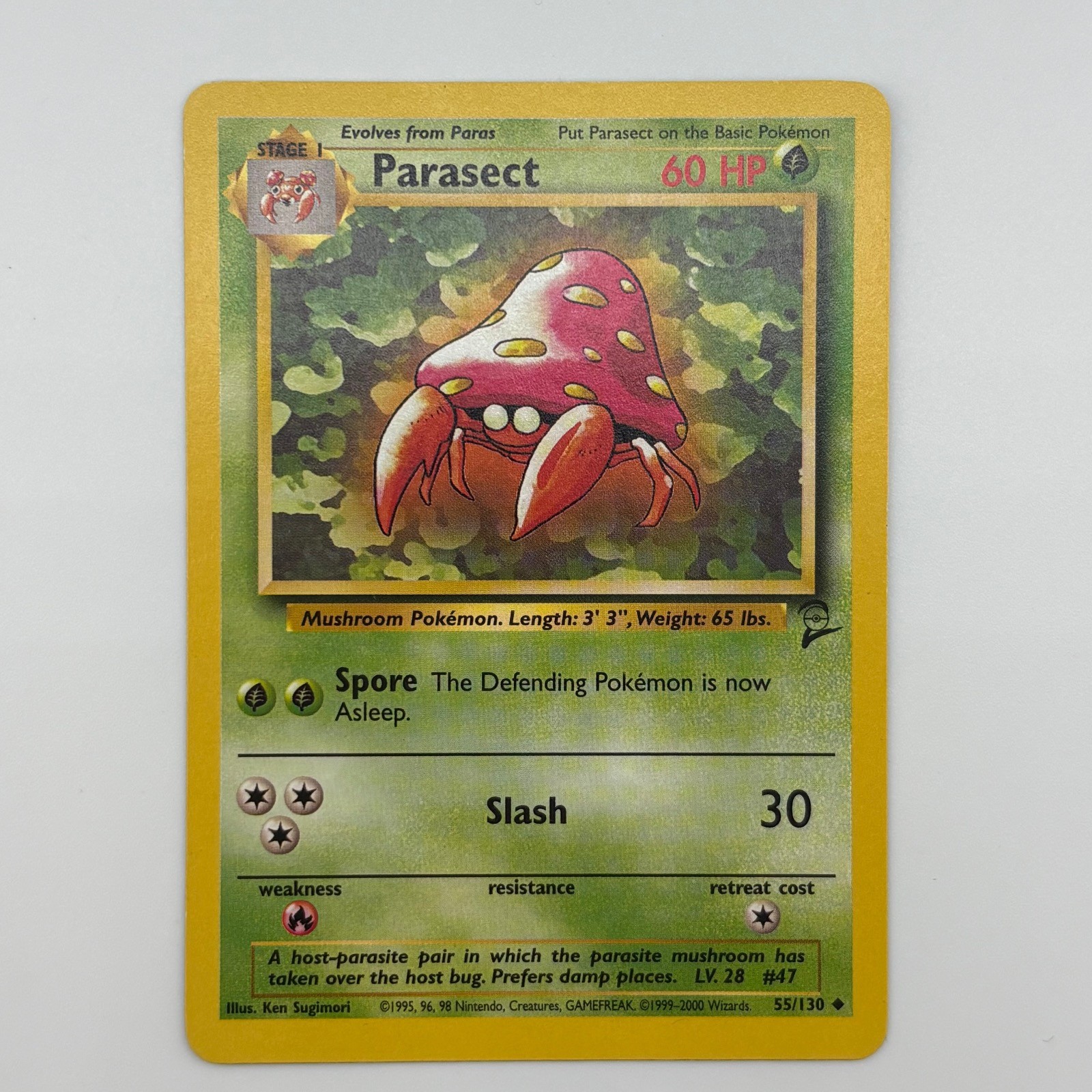 Parasect 55/130 UC Base Set 2 HP Pokemon