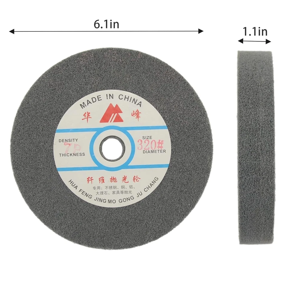Roda de moedor de bancada de 6 polegadas com carboneto de silício cerâmica nylon abrasivo 320 grãos - Imagem 4 de 4