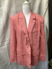 New Steve Madden Women  s Small Peach Romance Imaan Blazer 1 Button Linen Blend