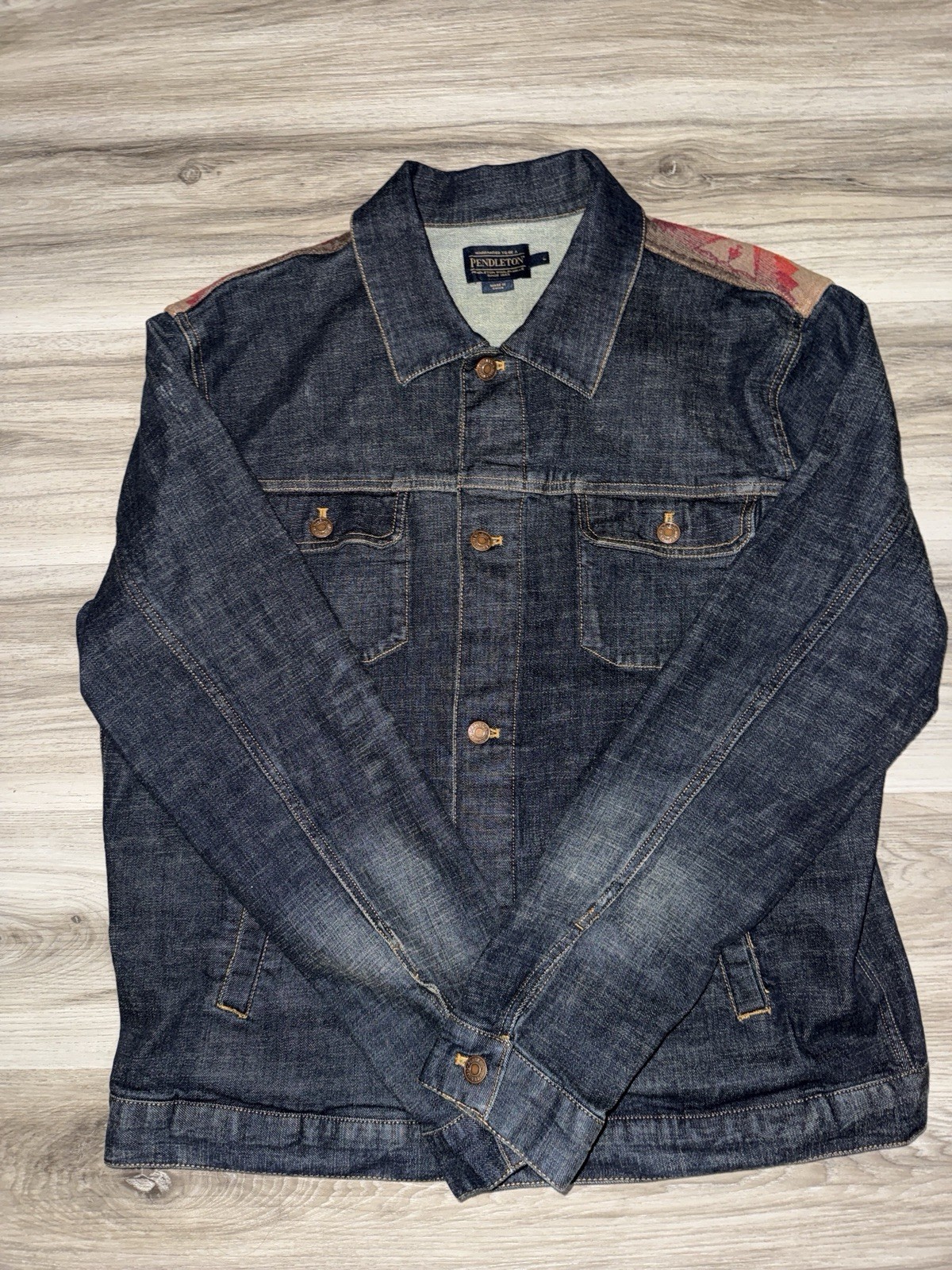 Large Pendleton Denim Ryder Jacket Aztec/southwest - image 1