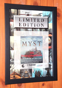 1996 Myst PS1 3DO Saturn Atari Jaguar Vintage Rare Small Poster Ad Page Framed