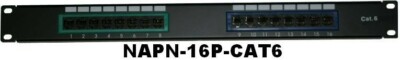 16 Port Cat.6 Unshielded Patch Panel w/Color Frame Keystone Jack