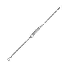 5.5 inch Sterling Silver Thin Cuban Curb Link Baby ID Bracelet