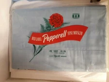 Vtg NOS Red Label Pepperell Blue Sheet Muslin 81x99 NIP Linens Textile Bedding